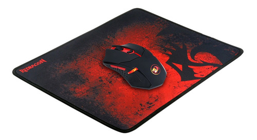 Imagen 3 de 3 de Mouse y Pad 2 en 1 Gamer Redragon M601WL-BA Negro/Rojo