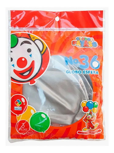 Globo Payaso Latex Esfera N° 36 Metallic 3 Pzs