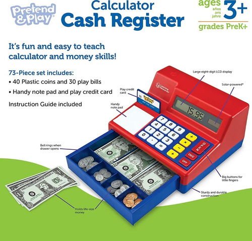Caja Registradora De Juguete Calculadora Juego Para Niños