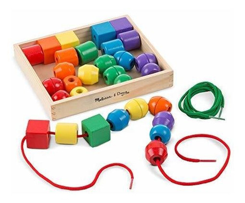 Melissa - Doug Cuentas Primarias De Cordones Con 30 Cuentas