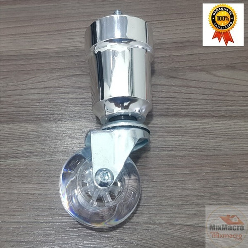 Pé Cama Box Cromado Rodizio Gel 50mm Sem Freio Exclusivo