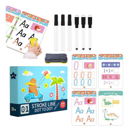 Set Educativo Montessori Con Cuadernos De Trabajo Para Niños