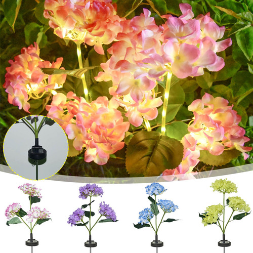 Lámpara U 7010 Con 3 Cabezales Con Forma De Hortensia Simula