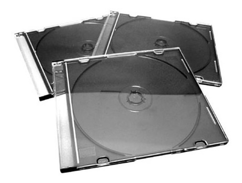Estuche Acrílico Slim Bandeja Negra Cd, Dvd X10 Unidades