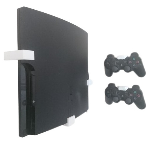 Soporte A Pared Playstation 3 Slim Mas 2 Controles