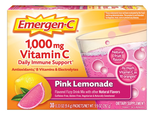 Emergen-c Polvo Vitamina C 1000 Mg Limonada Rosa 30 Sobres