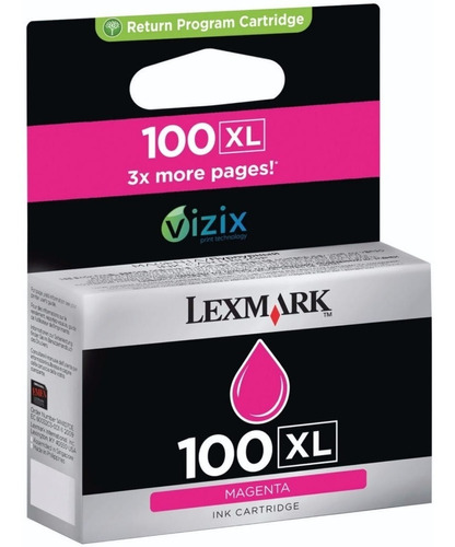 Cartucho Lexmark 100xl Magenta Original 14n1070 S305 405