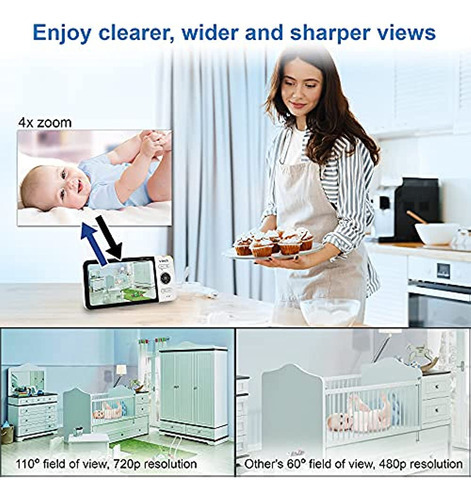 Monitor De Video Vtech Vm818hd, Pantalla Hd De 720p De 5 Pul