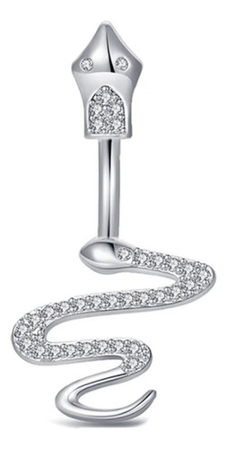 Piercing Ombligo Serpiente Zirconia Acero