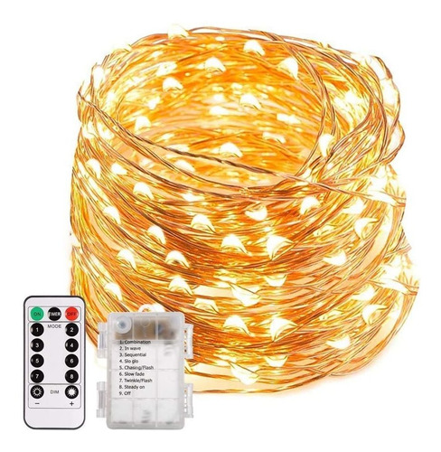 Ecowho - Cadena De Luces Led (200 Led, Impermeable, 8 Modos 