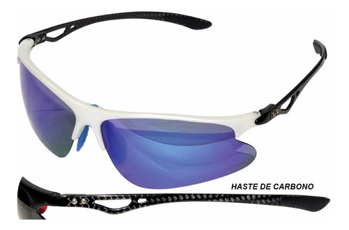 Óculos Lente Polarizada Azul Uv Ciclismo Pesca Haste Carbono