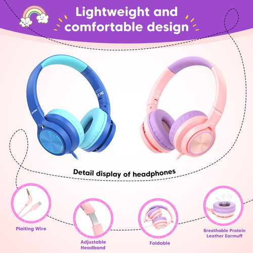 Auriculares Para Niños Infurture Ch5 Usb C/3.5 Mm Con Límite