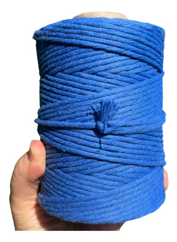 Hilo Puro De Algodón Macramé Color Azul Eléctrico O Francia