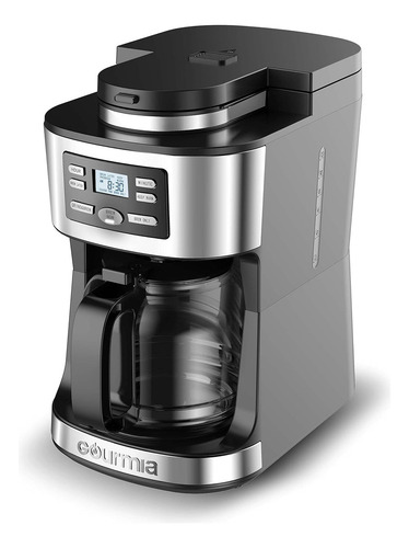 Cafetera Con Molino Integrado Gourmia 12 Tazas Negra Premium