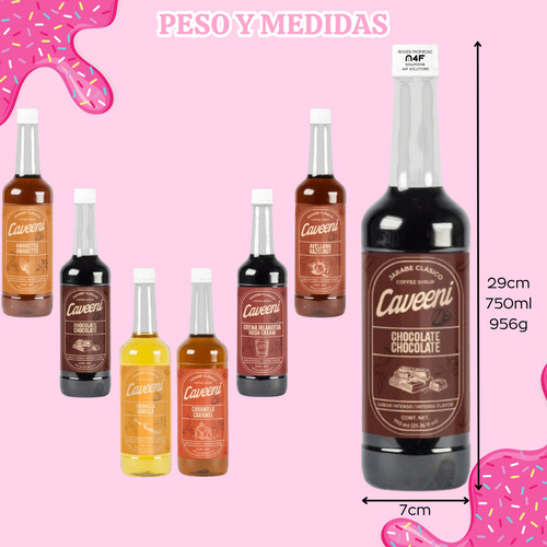 Kit Jarabe Para Cafe Caveeni Enco 750ml 12pz Elegir Sabores