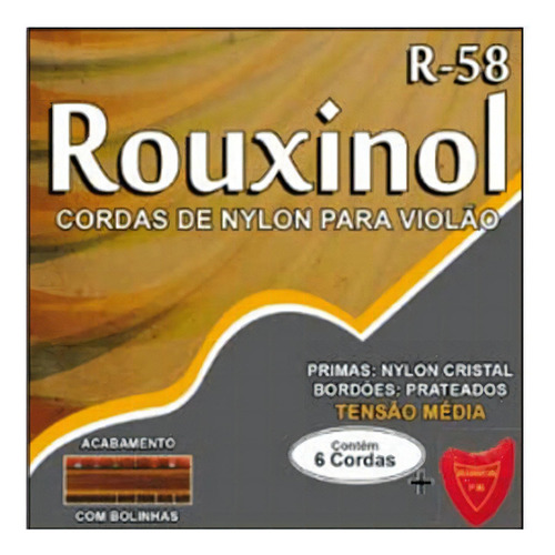 Encordoamento Corda Nylon Violao R58 Rouxinol Acab Bolinhas