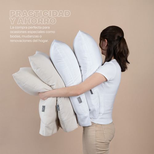 Paquete 2 Juegos Sábanas Individual Microfibra Real Textil Blanco Y Beige Liso