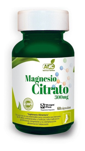 Anc - Citrato De Magnesio 300mg 60 Cápsulas