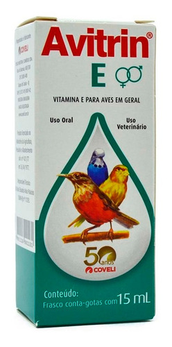 Avitrin E 15ml Vitamina Essencial Para Pássaros Reprodução