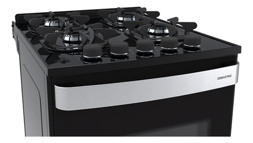 Imagen 7 de 10 de Cocina A Gas Enxuta Cenxv27542ng Negra Mesada Vidrio