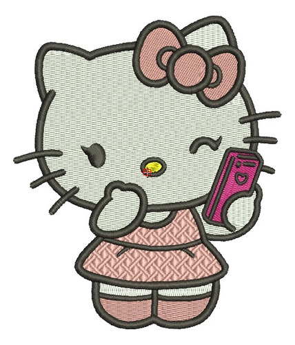 Matriz Bordado Hello Kitty Serfie Maquina Bordadora 10cm