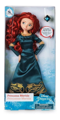 Boneca Princesa Merida Disney  30 Cm Com Anel