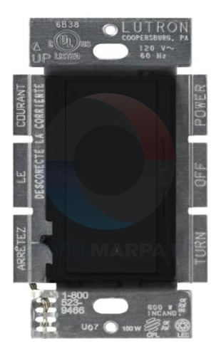 Dimmer Lutron Regulador Diva C1 Negro Dvcl-153p-bl