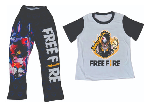 Pijamas Conjunto Juego Free Fire Heroico Conejo Niños