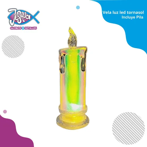 Vela Tornasol Luz Led Con Pilas Navidad X1