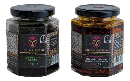 Don Alejandro Salsa Macha Gourmet Y/o Chicharrón Chile 2 Pza