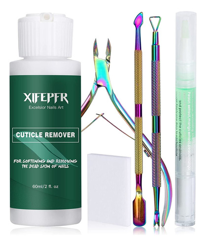Xifepfr Kit Removedor De Cuticulas, Crema Removedor De Cutic