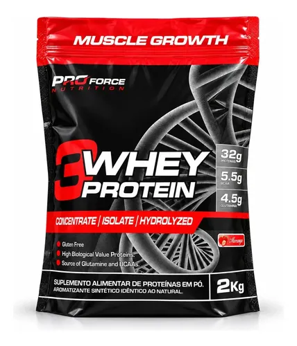 Proteína Proforce 3 Whey em pó sabor Morango x 2kg