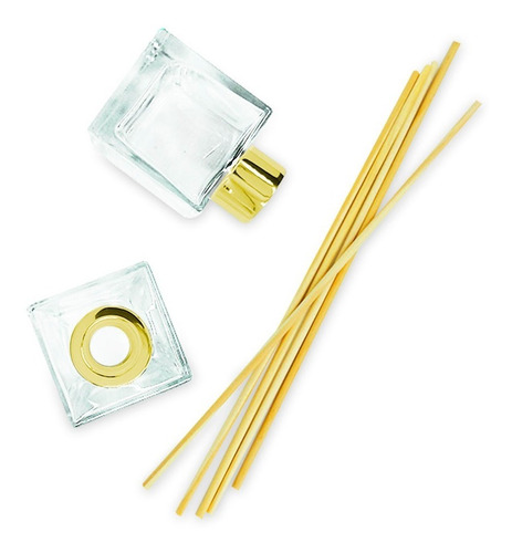 Imagem 3 de 5 de 4 Frascos Vidro-cubo De 100ml Para Aromatizador E Sab. Full