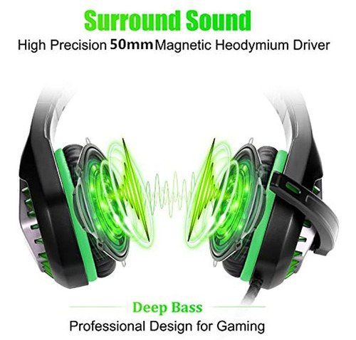 Pacrate Stereo Gaming Headset Auriculares Con Microfono Par