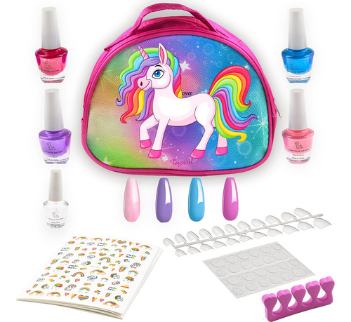 Toysical Juego De Esmaltes De Uas De Unicornio Para Nias, Re