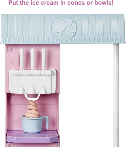 Barbie Mattel Tienda De Helados Muñeca Accesorios Masa Real