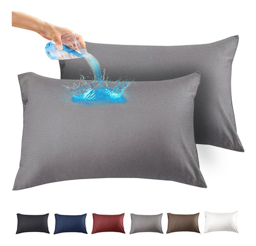 2pcs King Funda De Almohadas Impermeable Protector