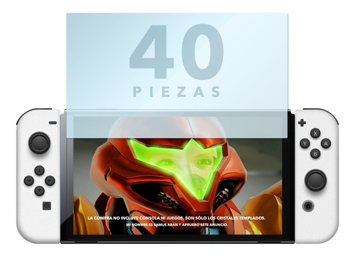 Paquete 40 Pzs Cristal Templado P/ Switch Oled Lite Estandar