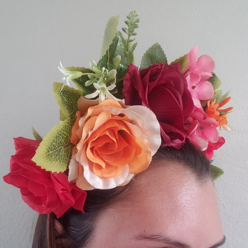 Tiara Sandy Arranjo De Cabeça Com Flores Coloridas Luxo