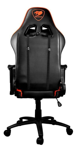 Imagen 4 de 4 de Silla de escritorio Cougar Armor One gamer ergonómica negra y naranja con tapizado de cuero sintético