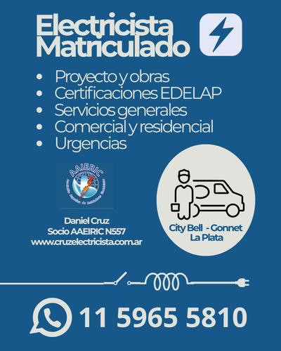 Daniel, Electricista Matriculado.