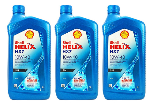 Aceite 10w-40 Shell X 3 Litros. Gratis Ticket Cambio Aceite.