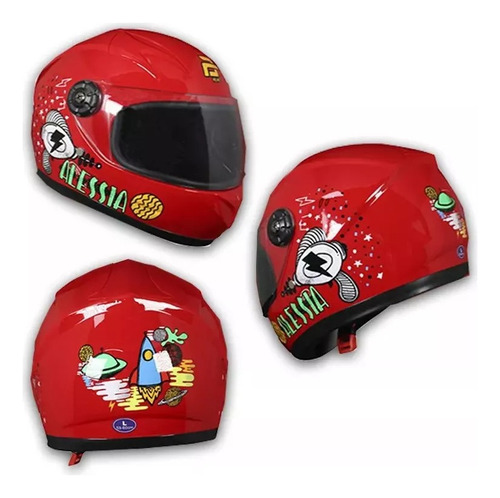 Casco Cerrado Infantil Rojo Planet