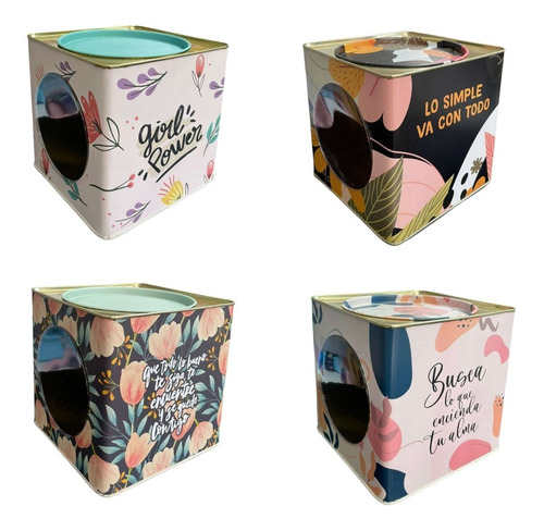 Imagen 2 de 4 de 2 Lata Galletitas Estilo Antigua Visor Vintage Retro Diseño