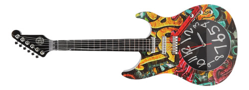 Reloj De Pared Con Forma De Guitarra Que Simula El Tiempo, D