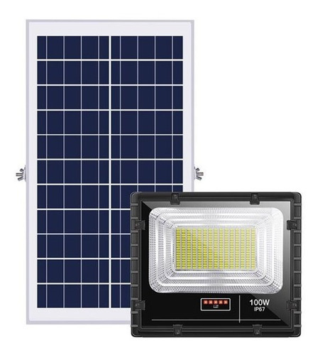 Refletor Holofote Solar Ultra Led 100w Real Placa Completo