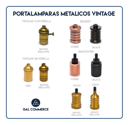 Imagen 9 de 9 de Portalampara Metalico Rocket Calidad Bronce O Cobre