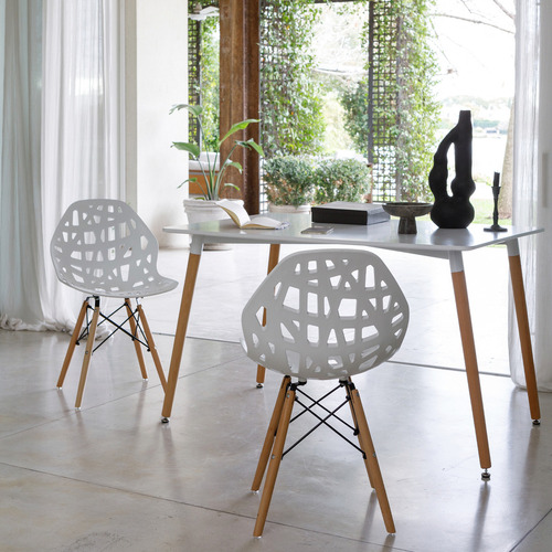Juego De 4 Sillas De Diseño Eames Akron Color De La Estructura De La Silla Blanco