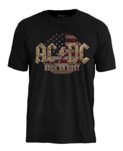 Camiseta Ac/dc Rock Or Bust Flag