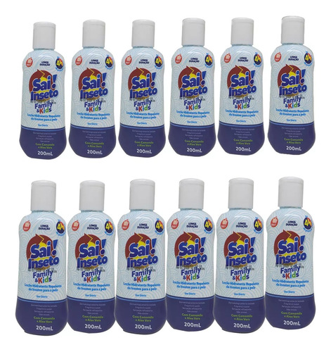Repelente Loção Sai Inseto Family & Kids 4h 200ml 12un